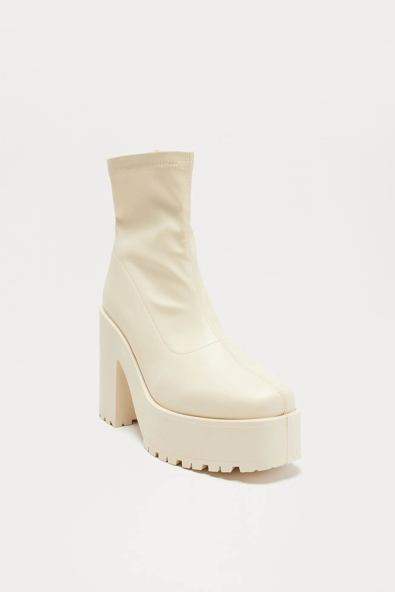 Baylor Platform Booties - Cream