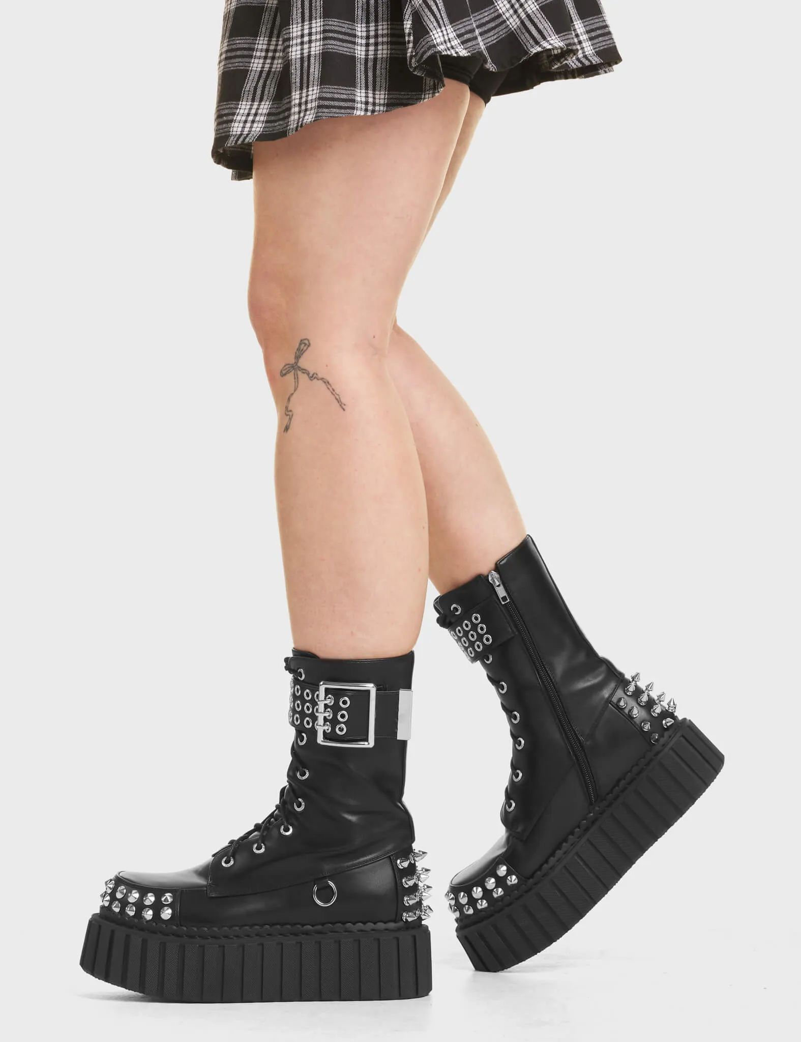 Crystal Clear Chunky Creeper Ankle Boots