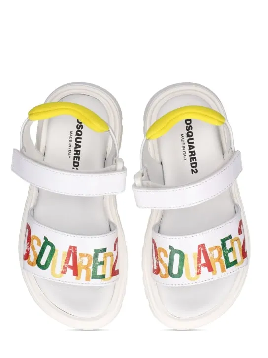 Dsquared2   Logo leather strap sandals 