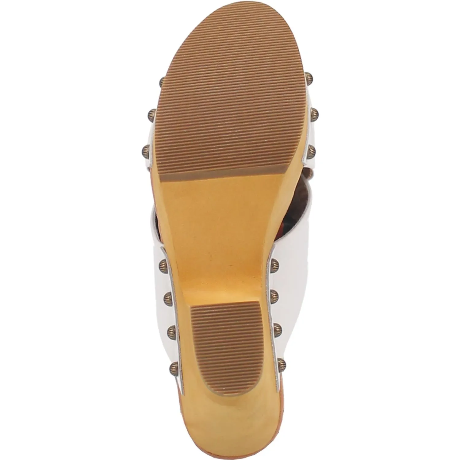 Online Exclusive | Dingo | Driftwood Leather Clog Heeled Sandal in White **PREORDER