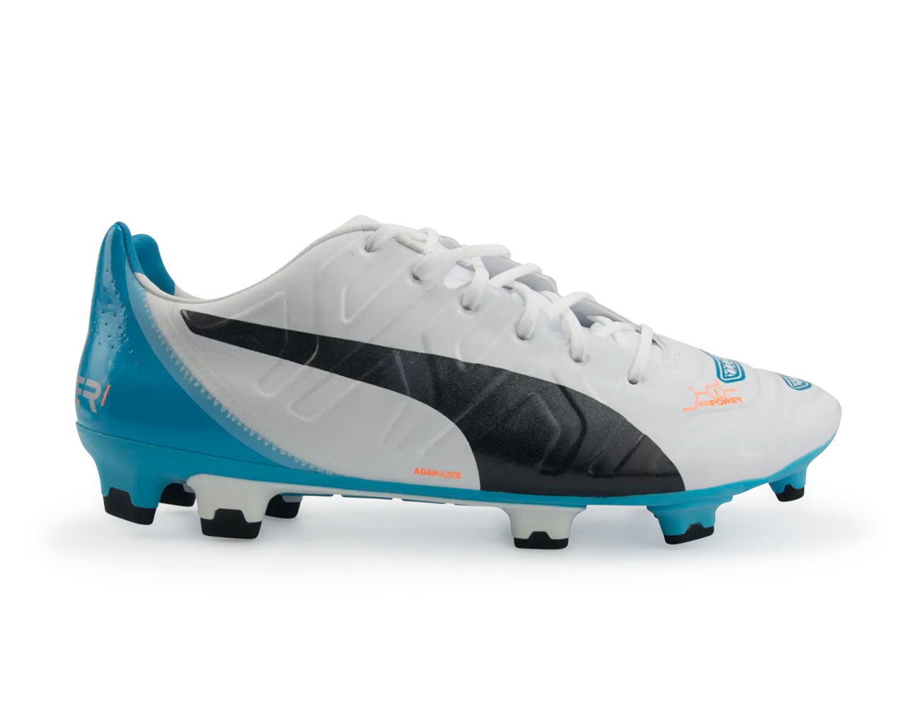 PUMA Men's evoPOWER 1.2 FG White/Black/Hawaiian Ocean